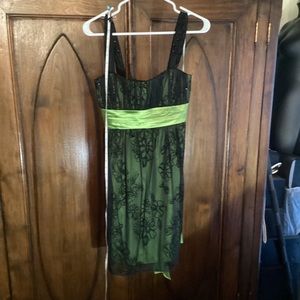 City Triangles - green dress with satin bow dress (L)
